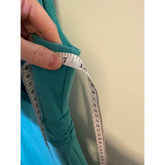 Eddie Bauer Women's Blue Solid Sleeveless V-Neck Mini Warp Dress Size Small - Picture 4 of 5